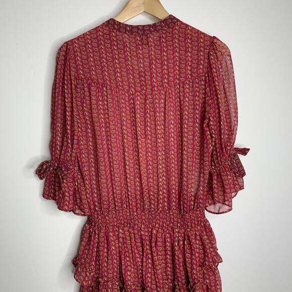 Misa Los Angeles Inge Printed Ruffle Mini Dress Womens Small New - Picture 12 of 16